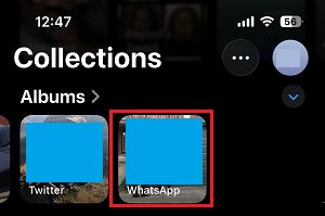 WhatsApp Album in iPhone Photos App