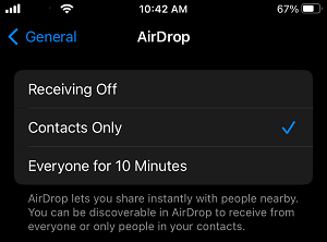 Allow AirDrop With Contacts Only