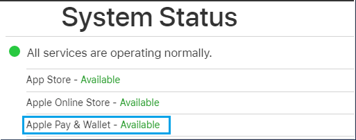 Apple Pay Service Status