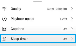 Sleep Timer Settings Option on iPhone