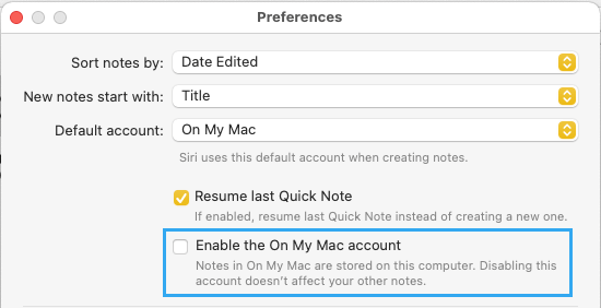 Disable Notes On Mac