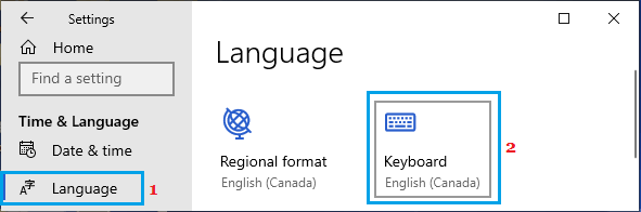 Open Keyboard Settings in Windows