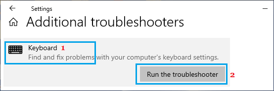 Run Keyboard Troubleshooter