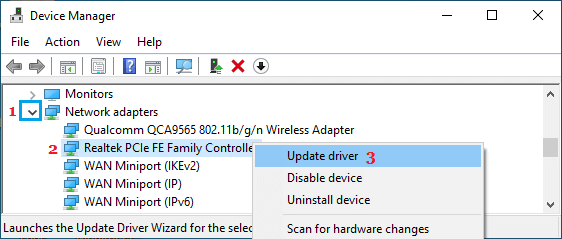 Update Ethernet Adapter Driver