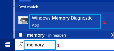 Open Windows Memory Diagnostics App