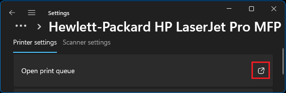 Open Print Queue Option in Windows 11