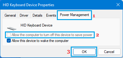 Evite que la computadora apague el teclado