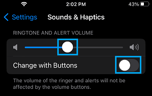 Adjust iPhone Ringer Alerts Volume
