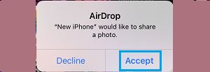 Aceptar AirDrop en iPhone