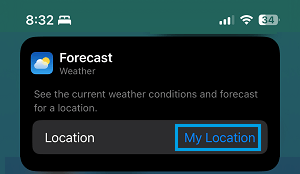 Edit Location of Weather Widget on iPhone