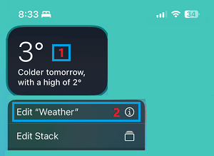 Edit Weather Widget on iPhone