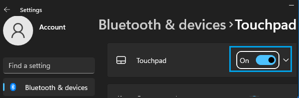 Enable Touchpad in Windows