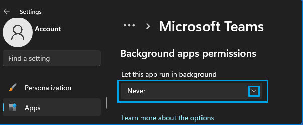 Verhindern Sie, Dass Microsoft Teams Im Hintergrund Ausgeführt Wird