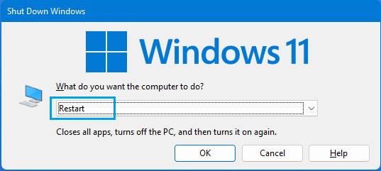Restart Windows 11 Using Keyboard
