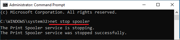 Stop Print Spooler Using Command Prompt