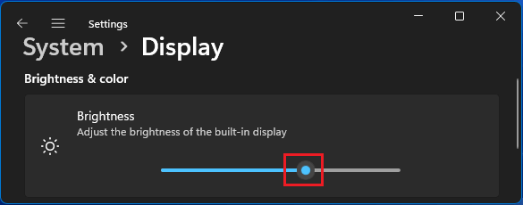 Change Brightness Using Settings