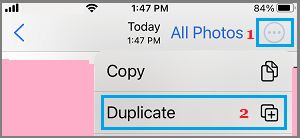 Option „Foto Duplizieren“ In Der Iphone-Fotos-App