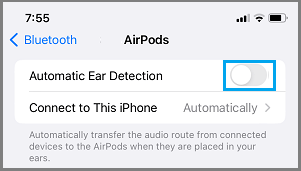 Disable Automatic Ear Detection For AirPods on iPhone