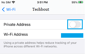 Disable Private Address on iPhone
