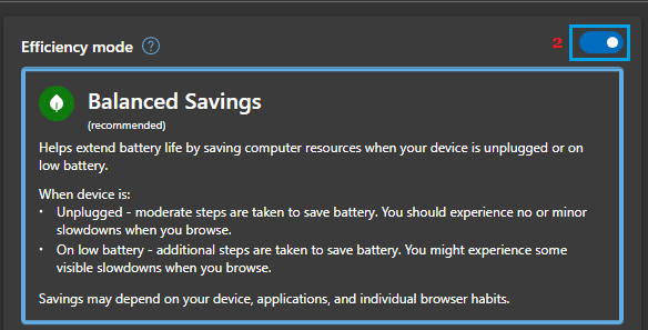 Enable Efficiency Mode in Microsoft Edge