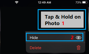 Hide Photos Option on iPhone