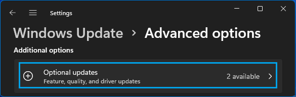 Optional Windows Updates Tab