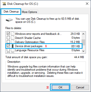 Remove Device Driver Packages From Windows Using Disk Cleanup
