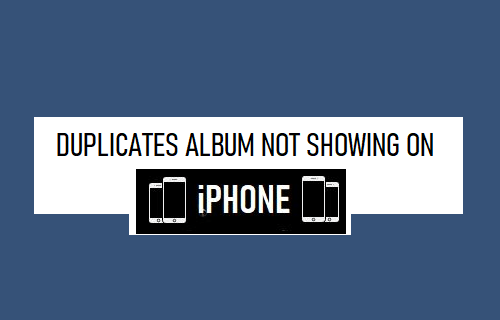 Duplicates Album Not Showing on iPhone