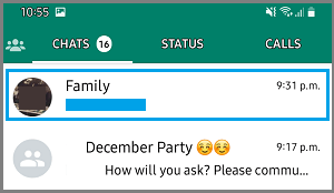 Open Group Chat in WhatsApp