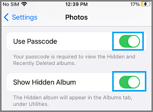 Lock Hidden Photos Using Passcode on iPhone