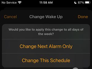Change Wake Up Schedule Options on iPhone