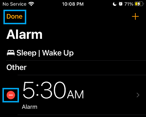 Delete Alarm from iPhone