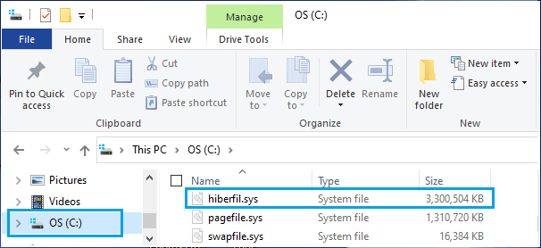 hyberfile.sys file on Windows computer