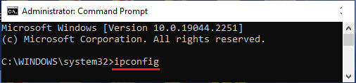Run ipconfig Command in Windows