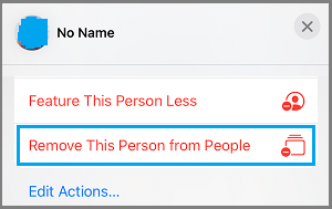 Remove Person from People Section on iPhone