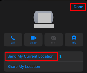 Share My Current Location Option in iPhone Messages App