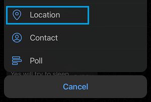 Share Location Option in WhatsApp