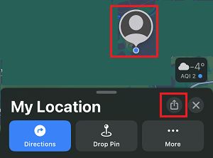Teilen Sie Ihren Standort auf dem iPhone mit der Maps App