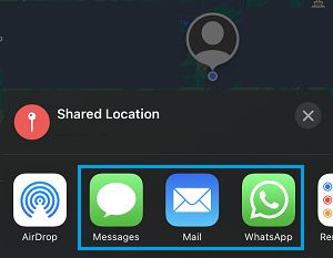 Share Your Location Options in Maps App on iPhone