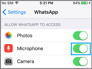 Allow WhatsApp to Access Microphone on iPhone