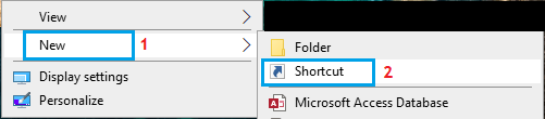 Create New Shortcut on Windows Computer