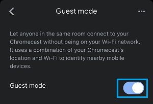 Enable Guest Mode in Google Chromecast