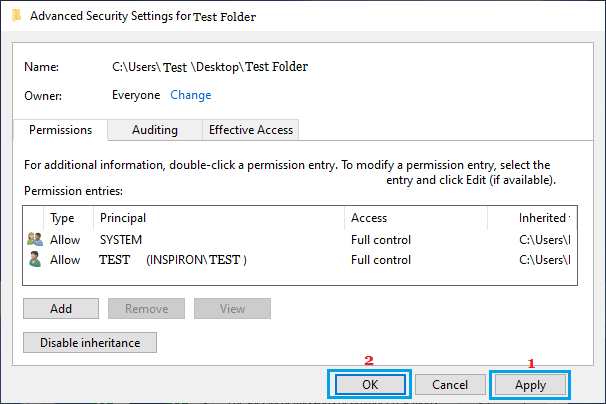 Save File Permissions on Computer