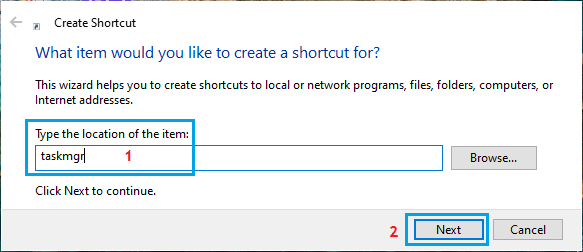 Type Task Manager Location