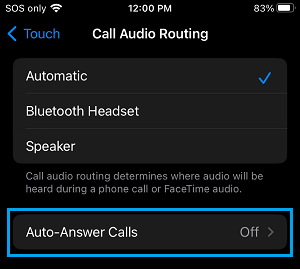 Auto-Answer Calls Option on iPhone