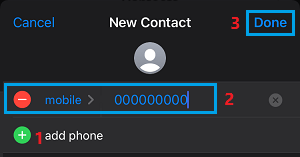 Create Dummy Contact on iPhone