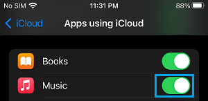 Allow Music to Access iCloud on iPhone