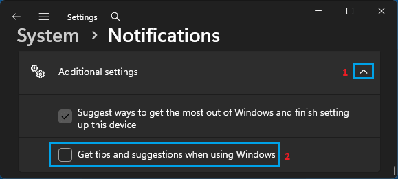 Disable Get tips and suggestions when using Windows
