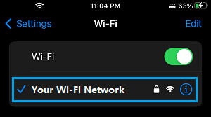 Select Your WiFi Network on iPhone