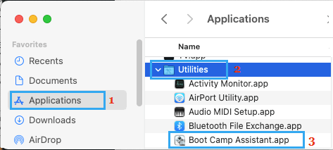 Open Boot Camp Assistant App on Mac